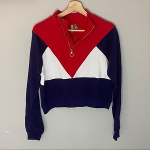 ASOS Cropped Quarter Zip Sweatshirt